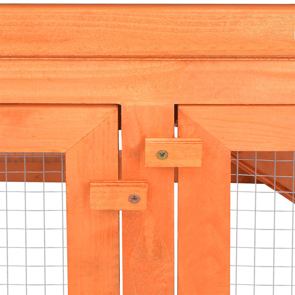 Conejera jaula de animales con patio exterior madera
