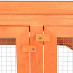 Conejera jaula de animales con patio exterior madera