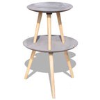 Mesa auxiliar/mesa de centro 2 uds gris hormigón 55 cm&44 cm