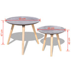 Mesa auxiliar/mesa de centro 2 uds gris hormigón 55 cm&44 cm