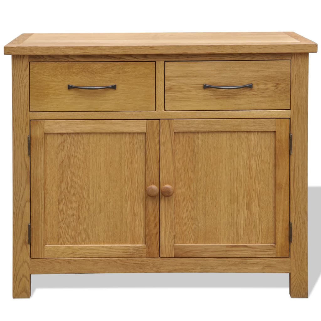 Aparador de madera maciza de roble 90x33,5x83 cm