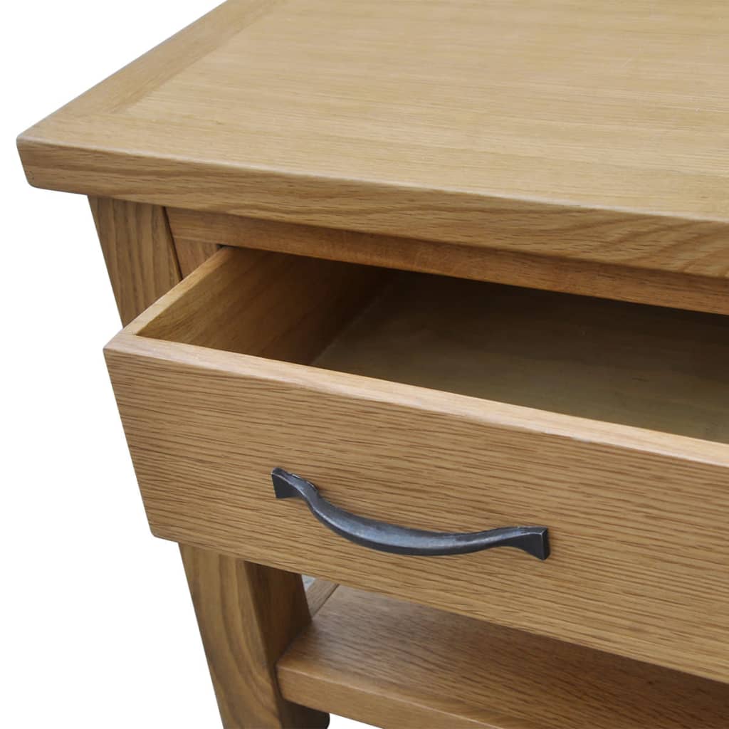 Mesa de centro de madera maciza de roble 88x53x45 cm