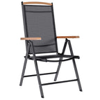 Sillas de jardín plegables 2 uds aluminio y textilene negro