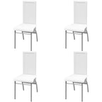 Conjunto de Comedor Cuero Artificial de Cinco Piezas de Color Blanco