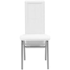 Conjunto de Comedor Cuero Artificial de Cinco Piezas de Color Blanco