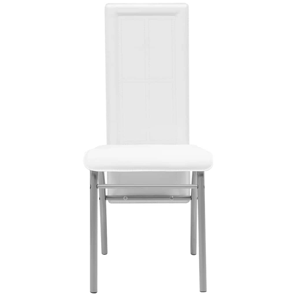 Conjunto de Comedor Cuero Artificial de Cinco Piezas de Color Blanco