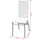 Conjunto de Comedor Cuero Artificial de Cinco Piezas de Color Blanco
