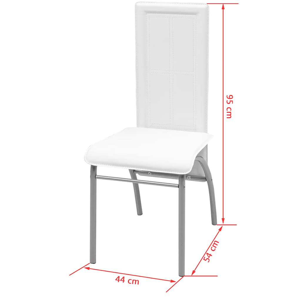 Conjunto de Comedor Cuero Artificial de Cinco Piezas de Color Blanco