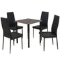Five-piece black dining table and chairs set