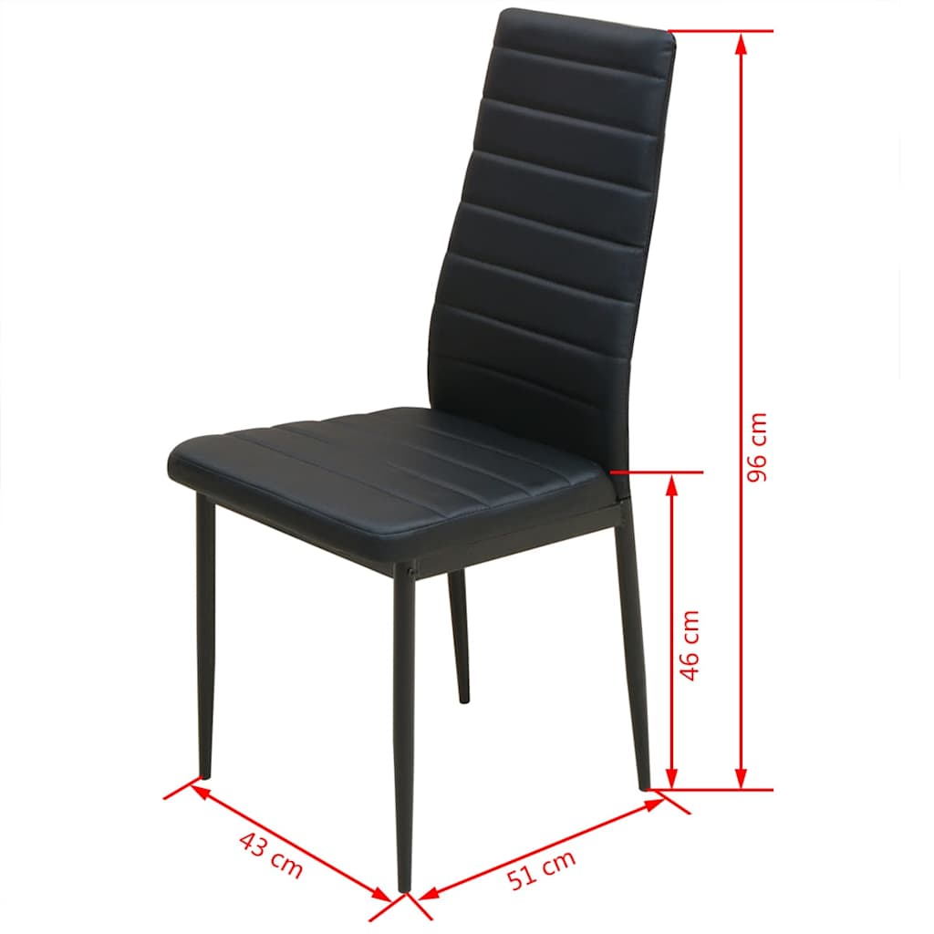 Conjunto de mesas y sillas de comedor de cinco piezas negro
