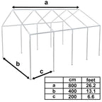 Estructura para carpa de 8x4 m acero