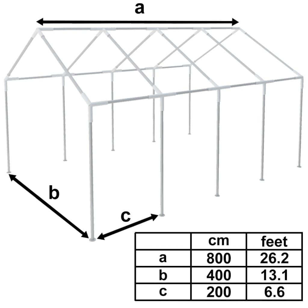Estructura para carpa de 8x4 m acero
