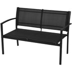 Set de muebles de jardín 4 piezas textilene negro