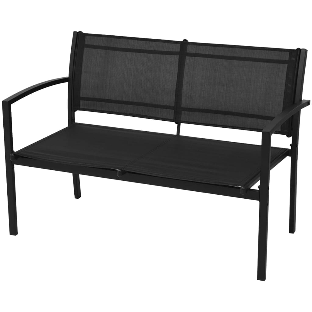 Set de muebles de jardín 4 piezas textilene negro
