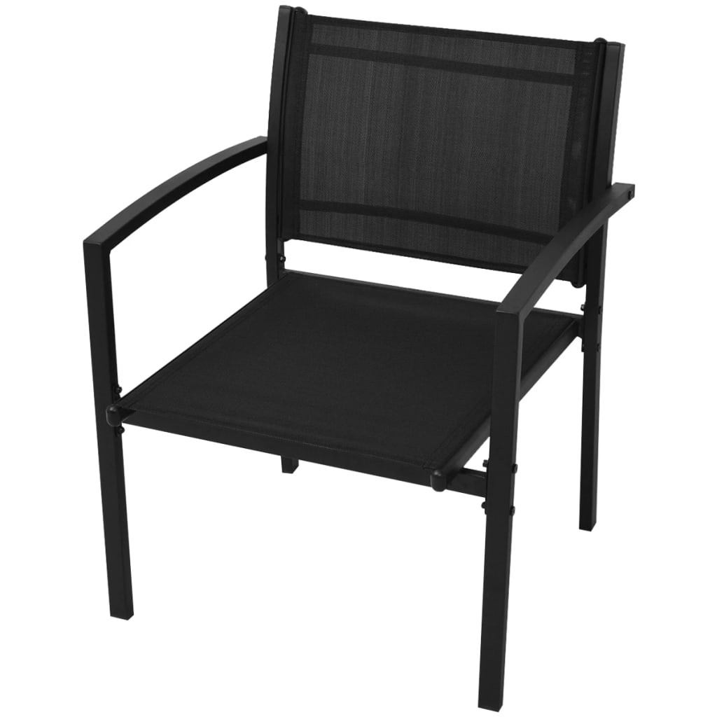 Set de muebles de jardín 4 piezas textilene negro