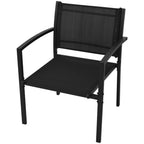 Set de muebles de jardín 4 piezas textilene negro