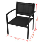 Set de muebles de jardín 4 piezas textilene negro