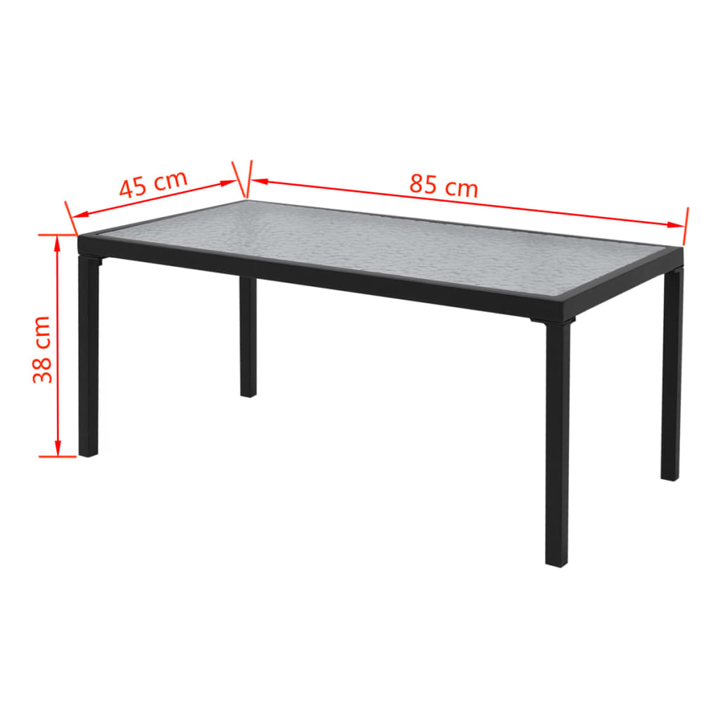 Set de muebles de jardín 4 piezas textilene negro