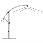 Sombrilla voladiza 3 m blanco arena