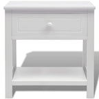 Mesita de noche de madera blanca