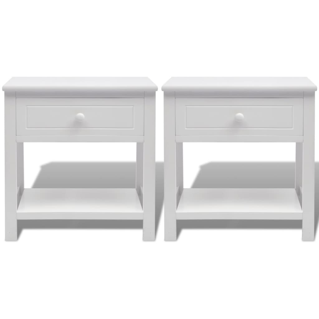 Mesitas de noche 2 unidades madera blanca