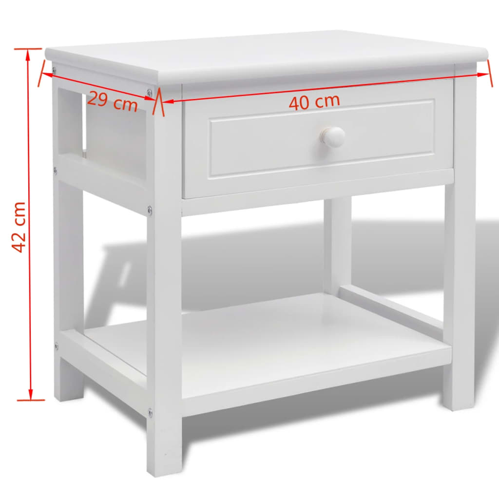 Mesitas de noche 2 unidades madera blanca