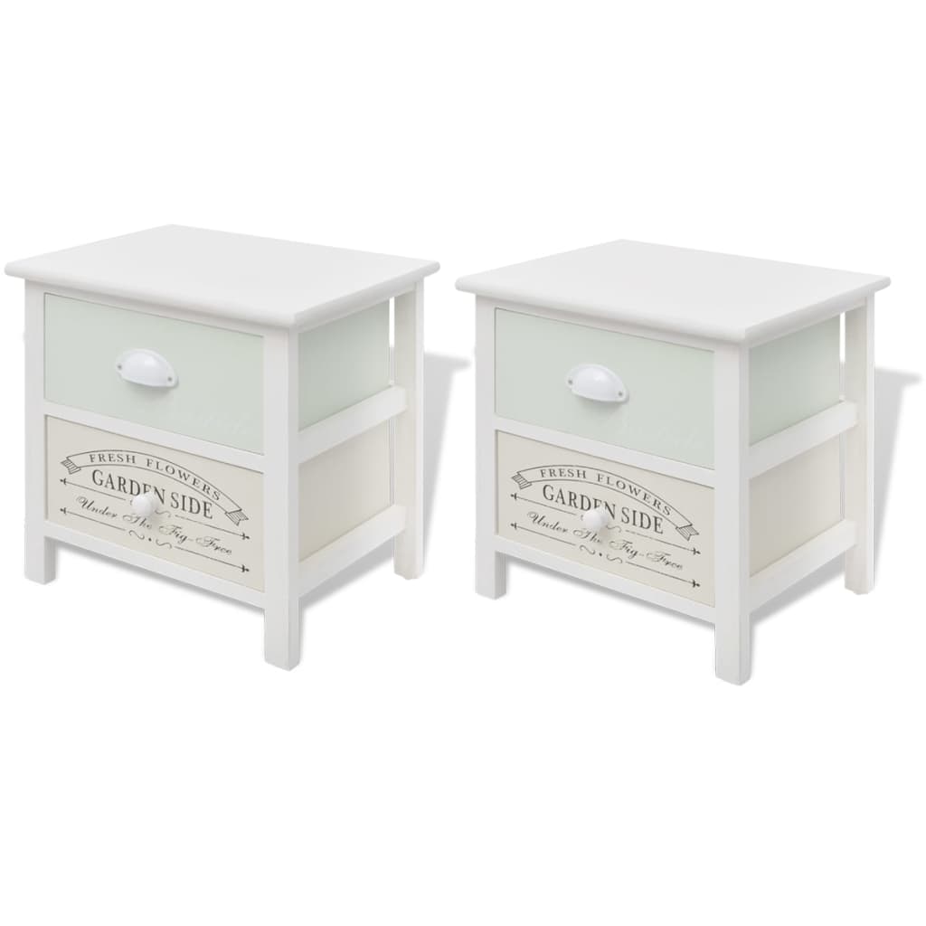 Mesitas de noche de estilo francés de madera 2 unidades
