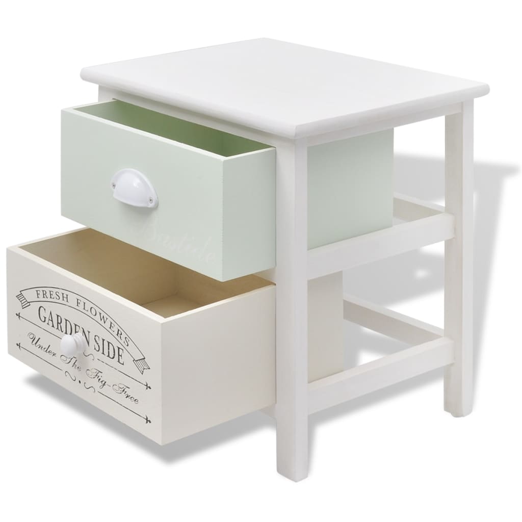 Mesitas de noche de estilo francés de madera 2 unidades