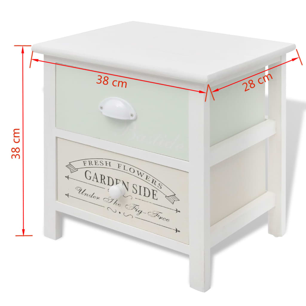 Mesitas de noche de estilo francés de madera 2 unidades