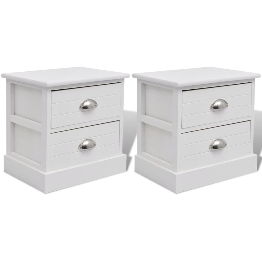 Mesita de noche francesa 2 piezas blanco