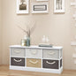 Bench with 6-drawer wood storage