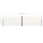 Toldo lateral retráctil color crema 160x600 cm
