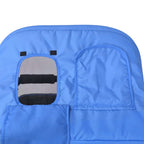 Cochecito gemelar de acero azul y negro