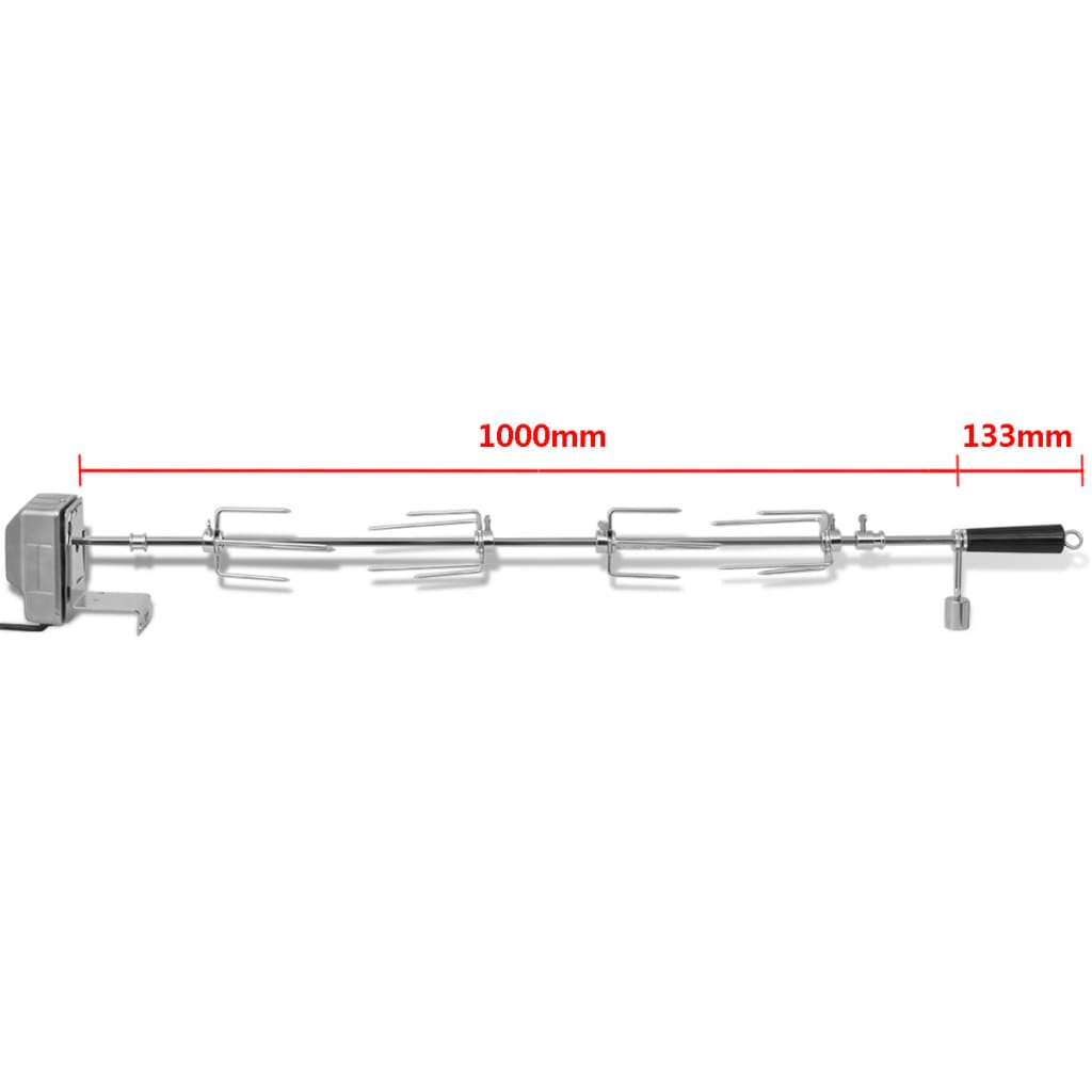 Espetón para asados y barbacoa con motor acero 1000 mm