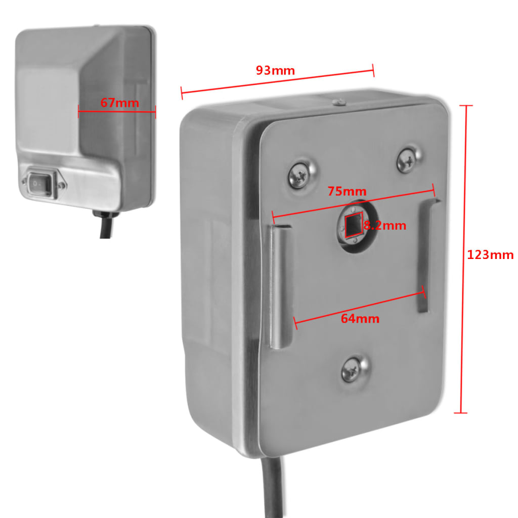 Espetón para asados y barbacoa con motor acero 1000 mm