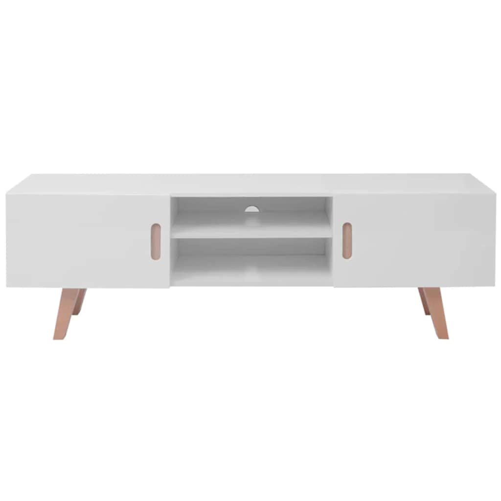 Mueble para TV MDF blanco brillante 150x35x48,5 cm