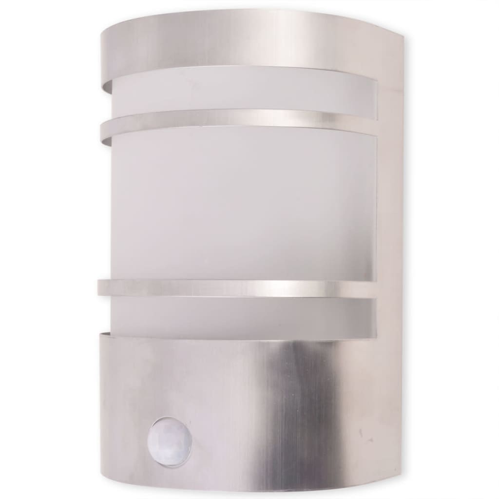 Lámpara de pared para exterior con sensor de acero inoxidable