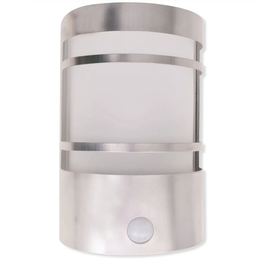 Lámpara de pared para exterior con sensor de acero inoxidable