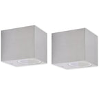 Lámparas de pared cúbicas para exteriores 2 piezas