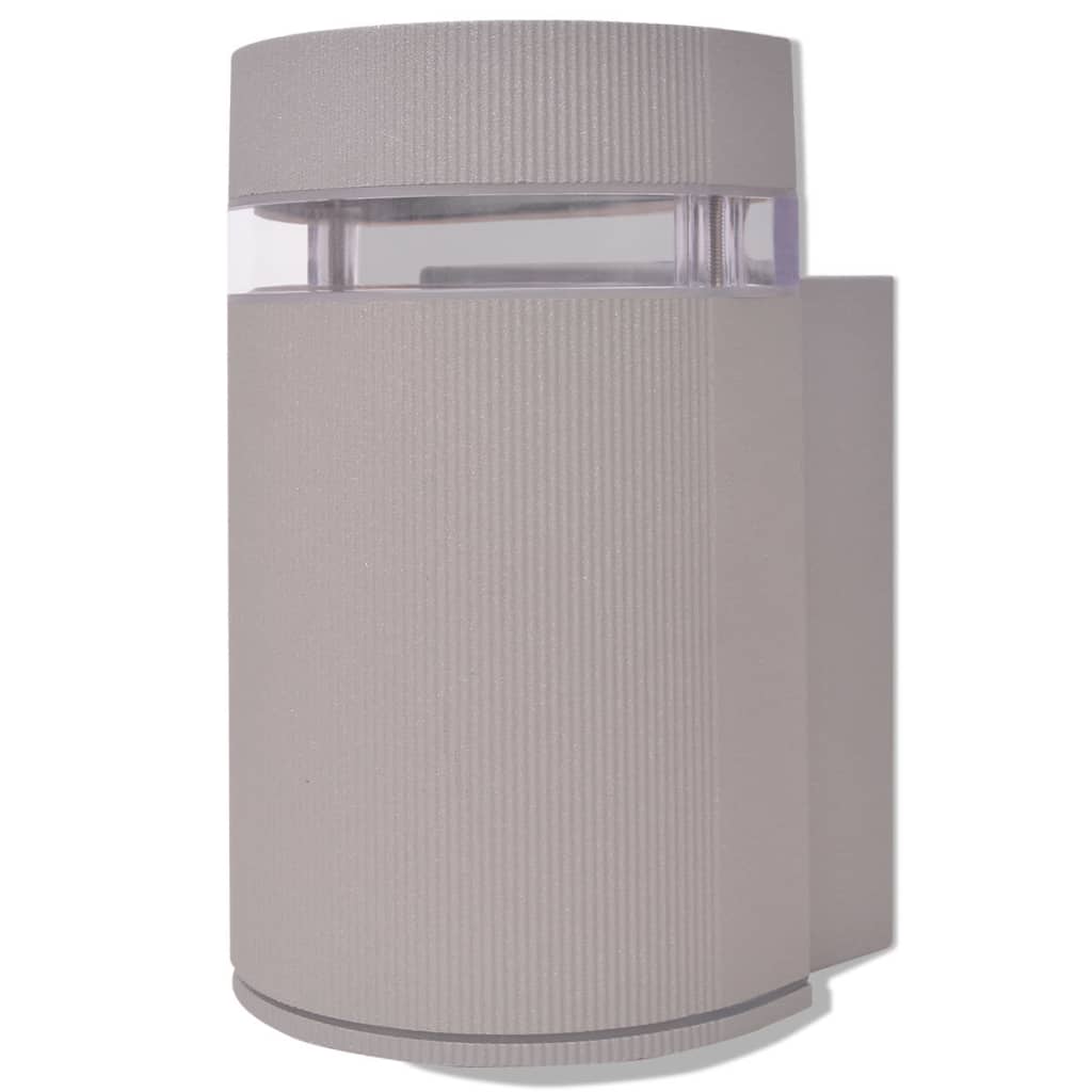 Aplique de pared de exterior semicilíndrico gris aluminio