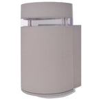 Aplique de pared de exterior semicilíndrico gris aluminio