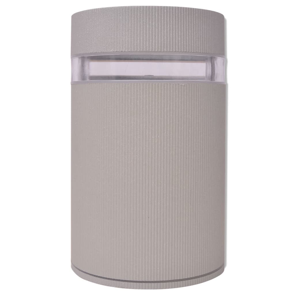 Aplique de pared de exterior semicilíndrico gris aluminio