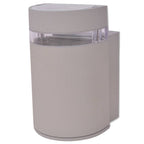 Aplique de pared de exterior semicilíndrico gris aluminio