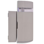 Aplique de pared de exterior semicilíndrico gris aluminio
