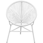 Silla redonda de cuerdas de jardín ratán sintético blanco