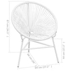 Silla redonda de cuerdas de jardín ratán sintético blanco