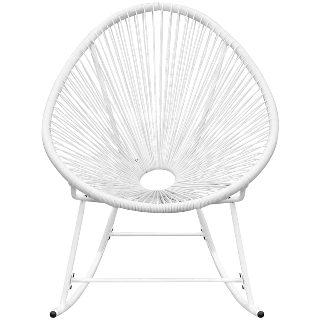 Mecedora de exterior ratán sintético blanco