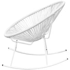 Mecedora de exterior ratán sintético blanco