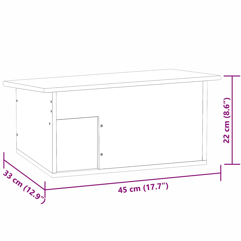 Casa para erizos de madera 45x33x22 cm