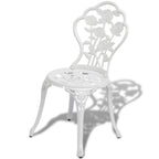 Mesa y sillas bistró de jardín 3 piezas aluminio fundido blanco